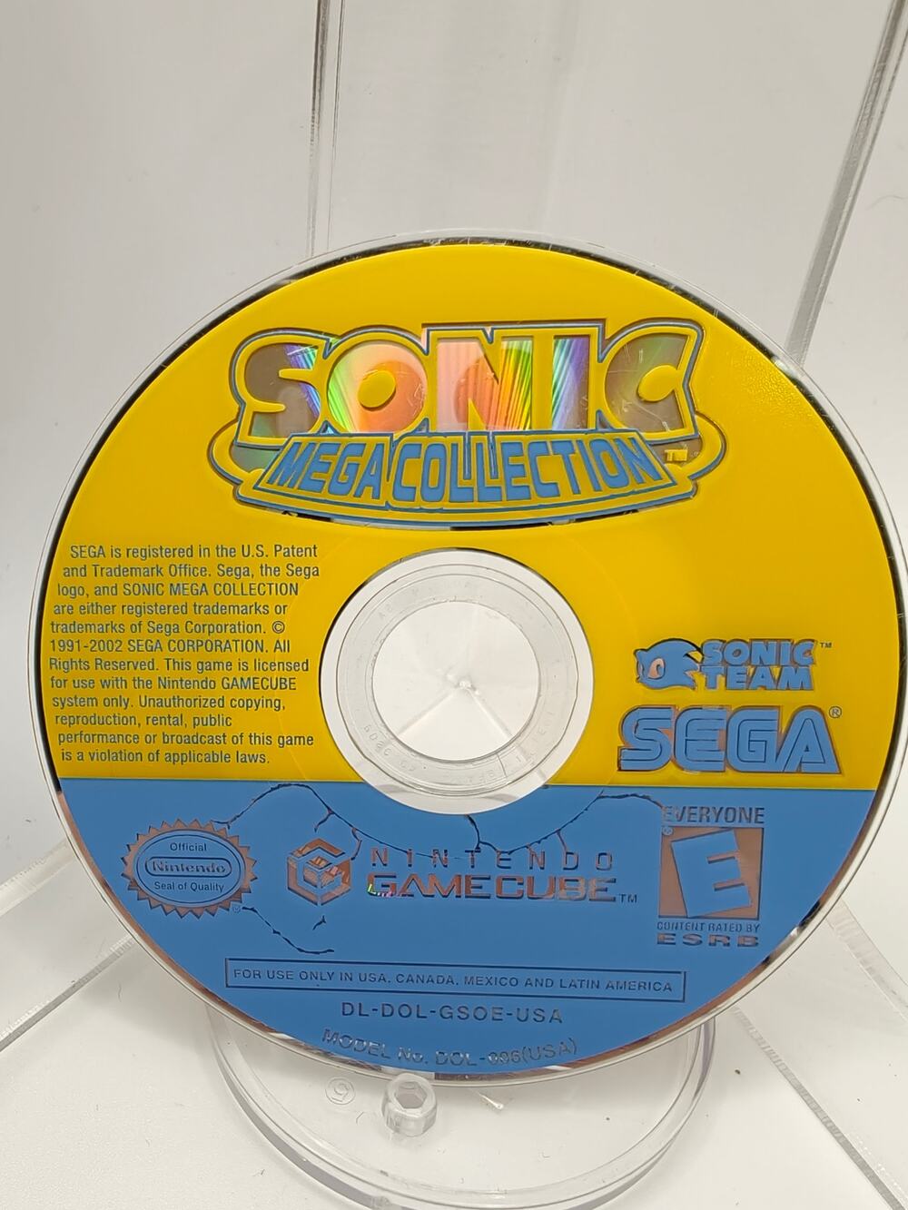 Sonic Mega Collection (Nintendo GameCube) Disc - Tested